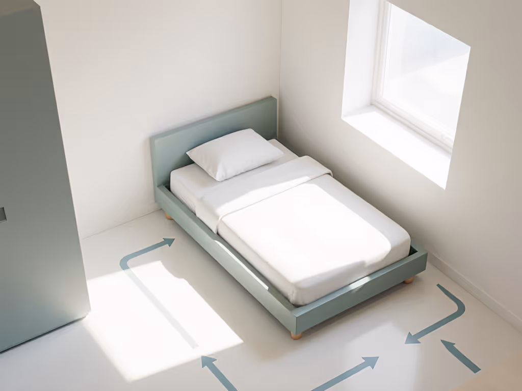 small_modern_toddler_bedroom_with_low-profile_bed_and_clear_floor_pathways