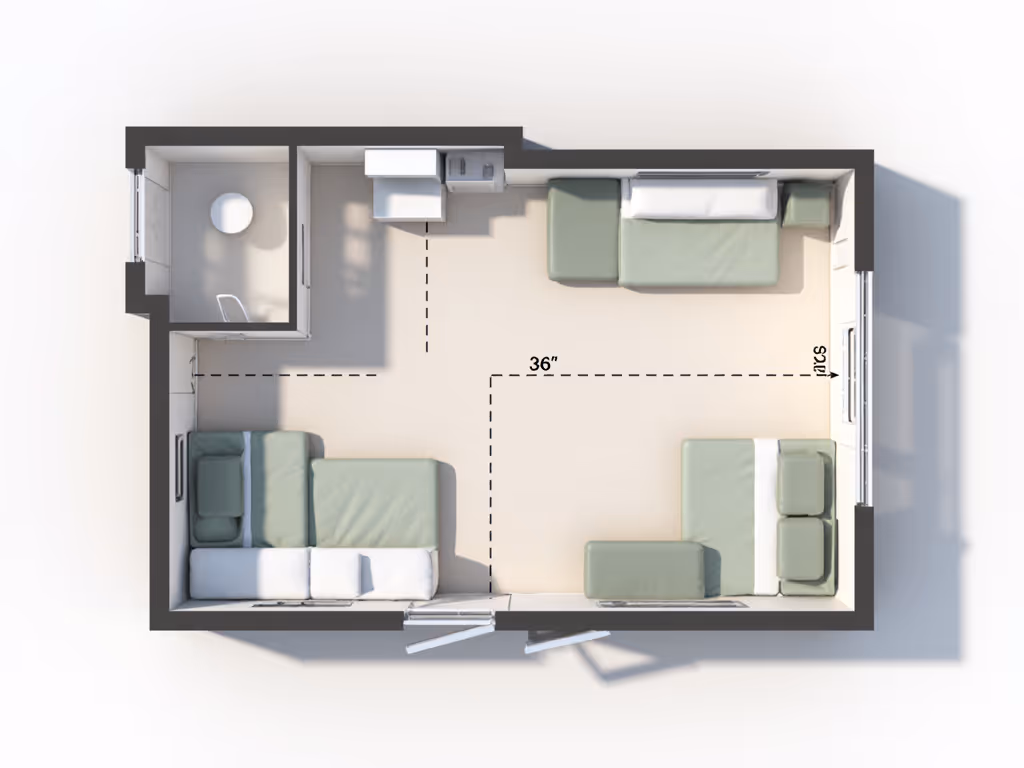 small_room_layout_showing_dual_sleep_zones_with_36-inch_clearance_pathways