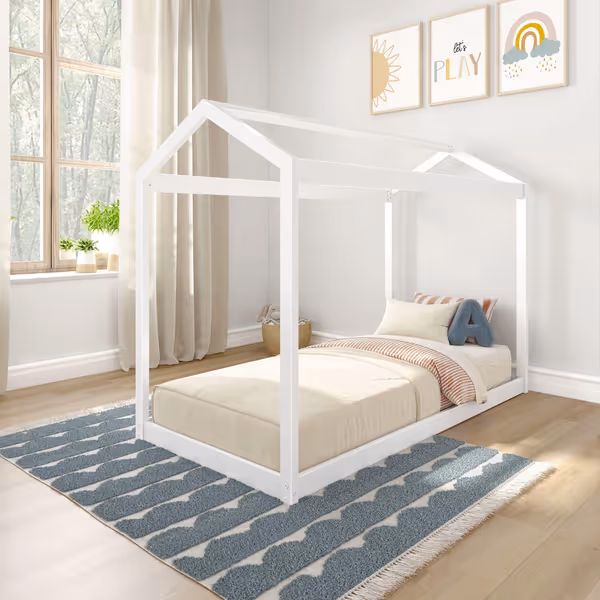 Max & Lily Twin Floor House Bed